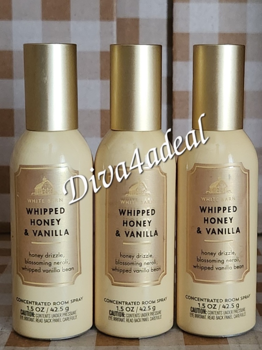 3X Bath & Body Works WHIPPED HONEY & VANILLA Concentrated Room Sprays